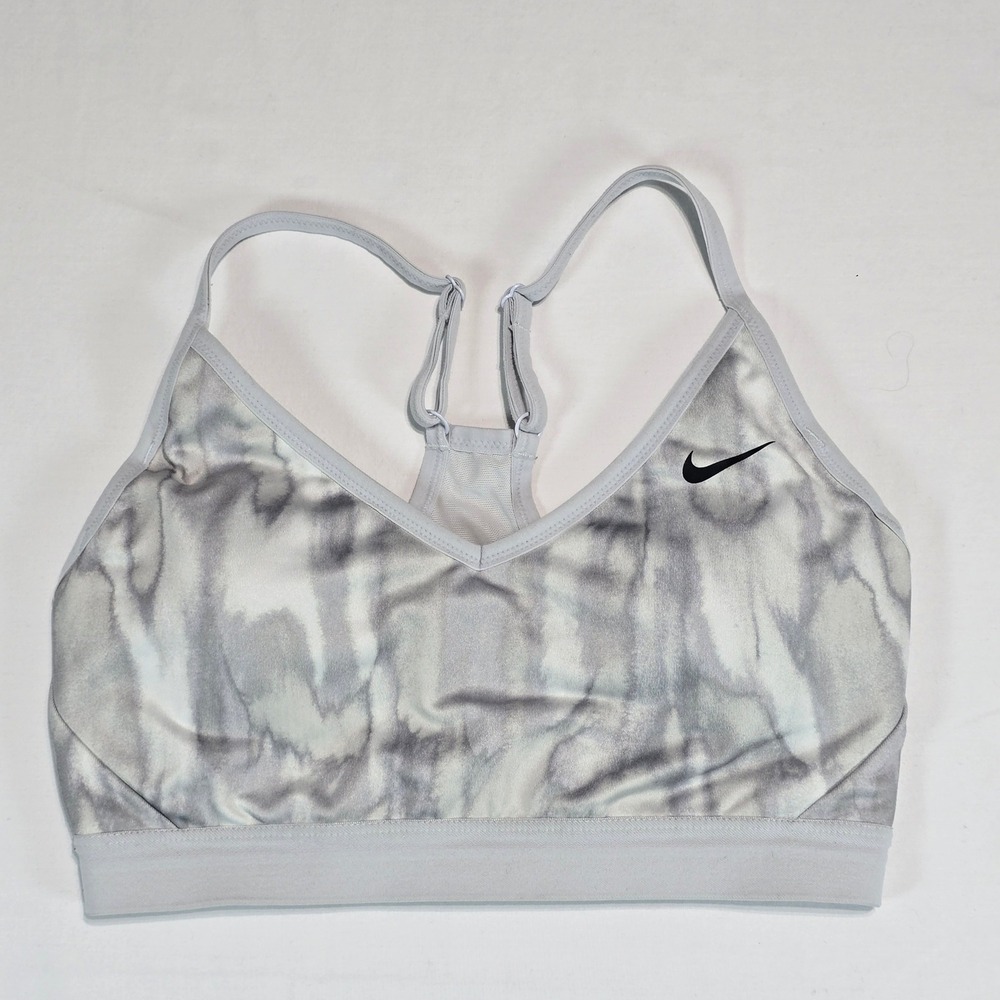 Nike Dri-FIT Indy Sports Bra Medium Grey‎ White Marble Print 832096-012